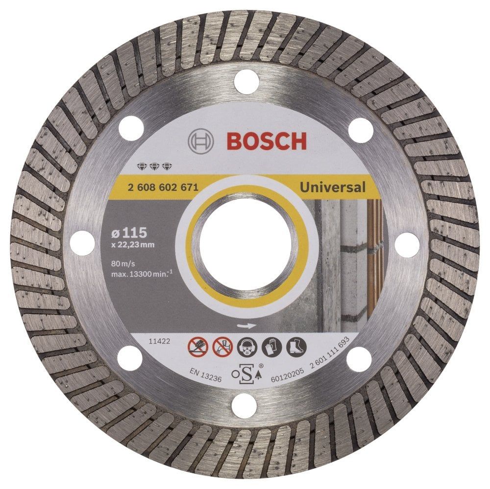 Bosch - Best Serisi Genel Yapı Malzemeleri İçin Turbo Segmanlı Elmas Kesme Diski 115 mm