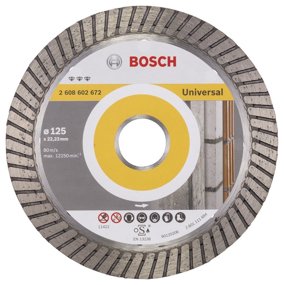 Bosch - Best Serisi Genel Yapı Malzemeleri İçin Turbo Segmanlı Elmas Kesme Diski 125 mm
