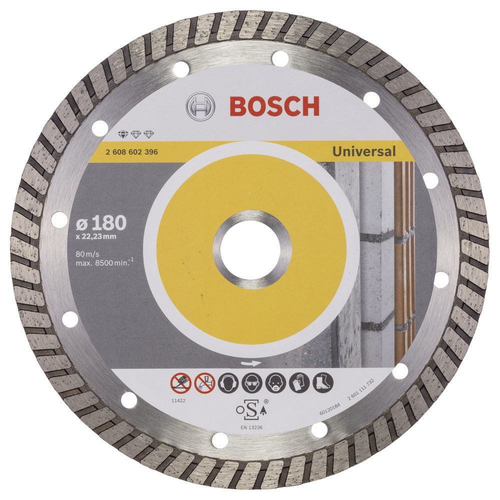Bosch - Standard Seri Genel Yapı Malzemeleri İçin Turbo Segmanlı Elmas Kesme Diski 180 mm