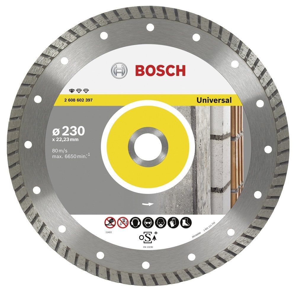 Bosch - Standard Seri Genel Yapı Malzemeleri İçin Turbo Segmanlı Elmas Kesme Diski 230 mm