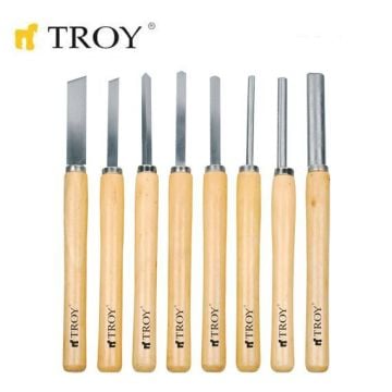 TROY 25008 Ahşap Torna Bıçak Seti, 8 Parça