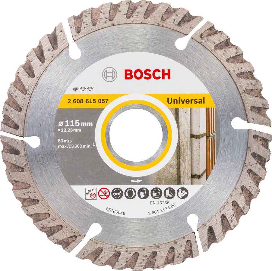 Bosch - Standard Seri Genel Yapı Malzemeleri İçin Elmas Kesme Diski 115 mm 10'lu Paket