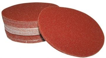 Deerfos 125mm Çap 220 Kum Cırt Tabanlı Zımpara Velcro Deliksiz Kırmızı (10 Adet)