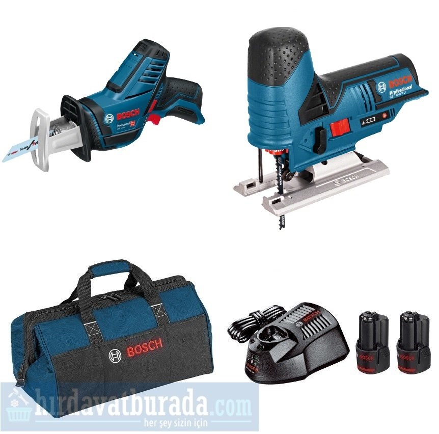 BOSCH GSA 12V-LI Akülü Panter Testeresi + GST 12V-70 Akülü Dekupaj Testeresi