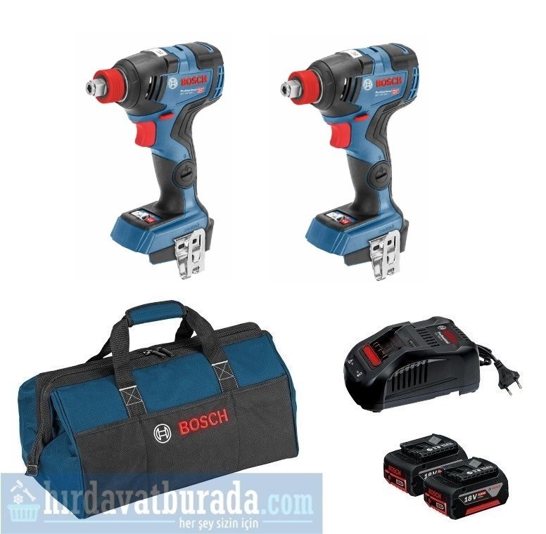 BOSCH GDX 18 V-200 Akülü Darbeli Somun Sıkma (2 li Set)