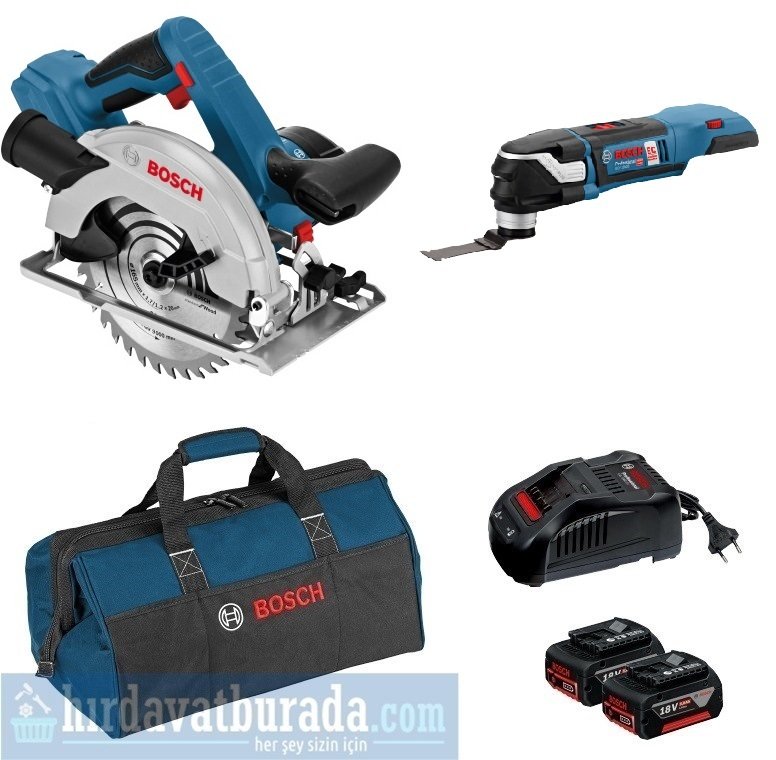 BOSCH GKS 18 V-57 Akülü Daire Testere + GOP 18 V-28 Akülü Çok Amaçlı Alet