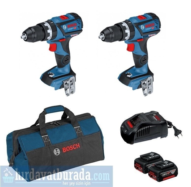 BOSCH GSR 18 V-60 C Akülü Delme / Vidalama (2 li Set)