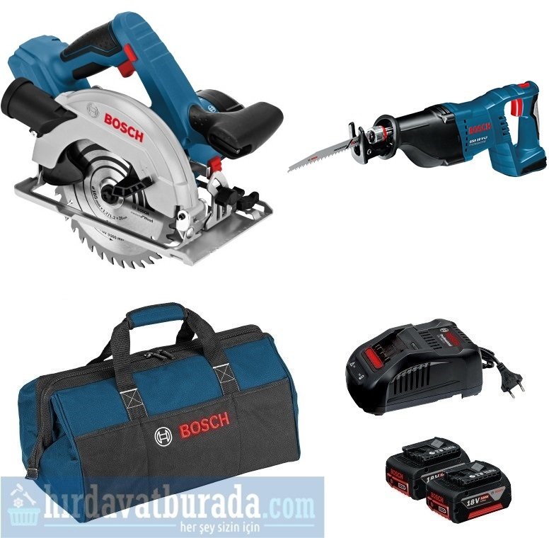 BOSCH GKS 18 V-57 Akülü Daire Testere + GSA 18 V-LI Akülü Panter Testere