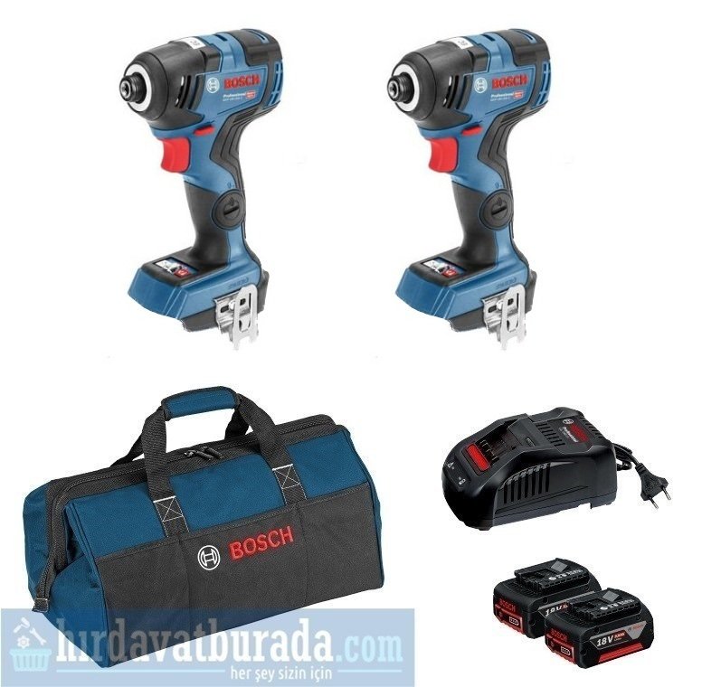 BOSCH GDR 18 V-200 Akülü Darbeli Somun Sıkma (2 li Set)