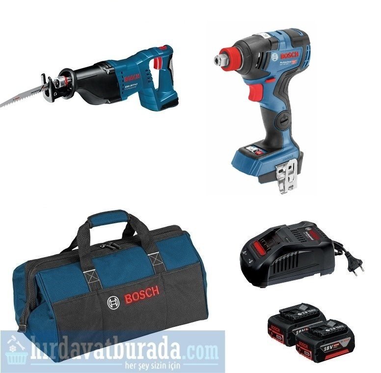 BOSCH GSA 18 V-LI Akülü Panter Testere + GDX 18 V-200 Akülü Darbeli Somun Sıkma