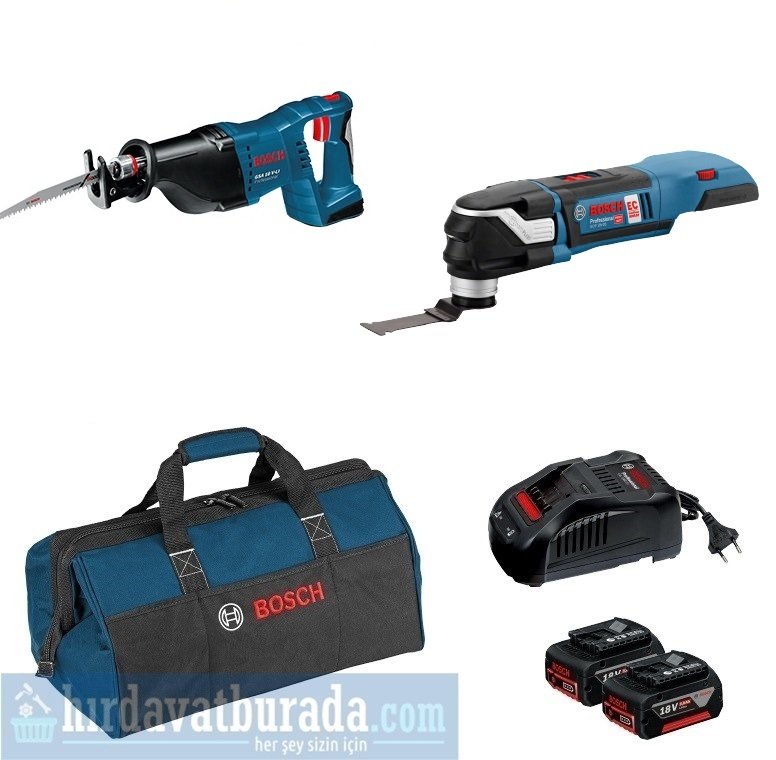 BOSCH GSA 18 V-LI Akülü Panter Testere + GOP 18 V-28 Akülü Çok Amaçlı Alet