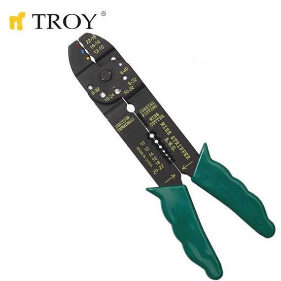 TROY 24005 Kablo Sıyırma-Pabuç Pensesi (225mm)