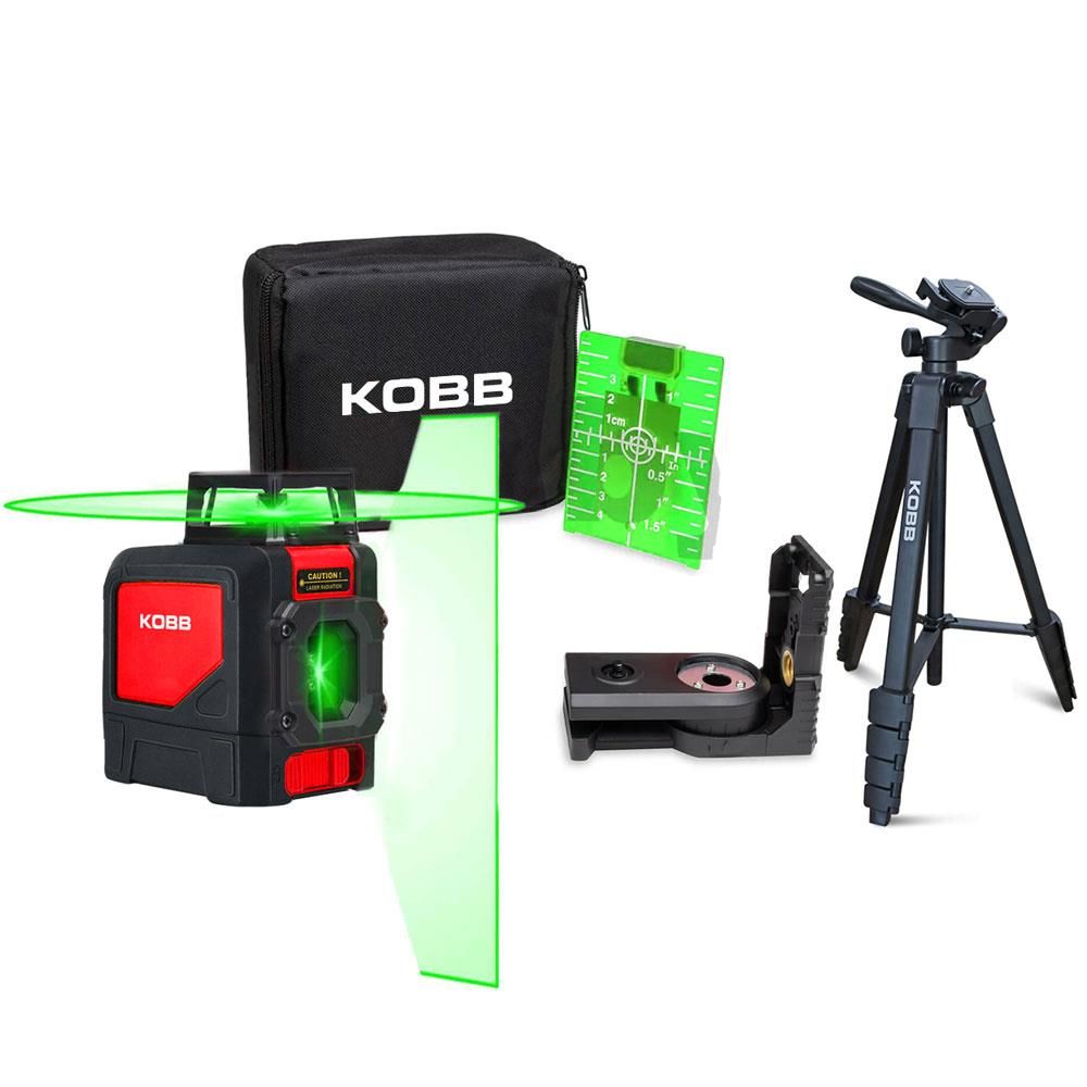 KOBB KBL30GTP 25 Metre Profesyonel Yatay 360° ve Dikey Otomatik Hizalamalı Yeşil Çapraz Çizgi Lazer Distomat + Tripod