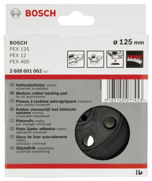 Bosch - 125 mm Zımpara Tabanı Orta Sertlikte (PEX)