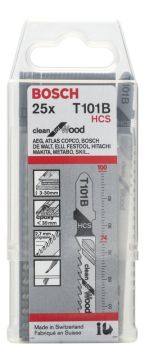 Bosch - Temiz Kesim Serisi Ahşap İçin T 101 B Dekupaj Testeresi Bıçağı - 25'Li Paket