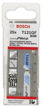 Bosch - Hızlı Kesim Serisi Metal İçin T 121 GF Dekupaj Testeresi Bıçağı - 25'Li Paket