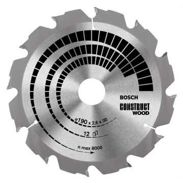 Bosch - Optiline Serisi İnşaat Ahşabı için Daire Testere Bıçağı 190*30 mm 12 Diş