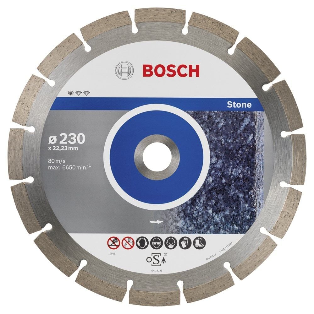 Bosch - Standard Seri Taş İçin, 9+1 Elmas Kesme Diski Set 230mm