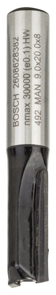 Bosch - Standard Seri Ahşap İçin Çift Oluklu, Sert Metal Düz Freze Ucu 8*9*51 mm