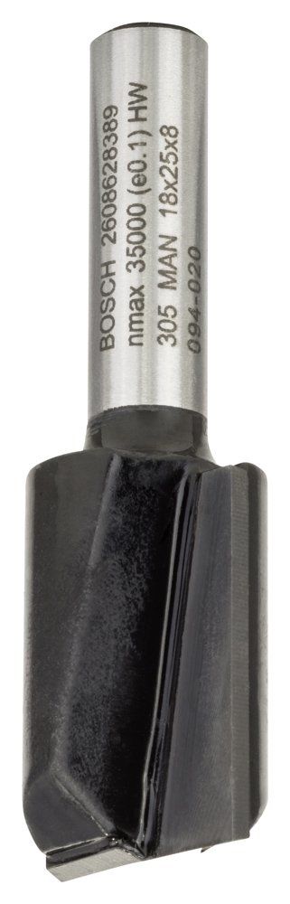 Bosch - Standard Seri Ahşap İçin Çift Oluklu, Sert Metal Düz Freze Ucu 8*18*56mm