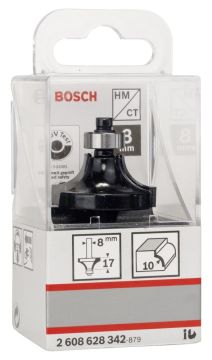 Bosch - Standard Seri Ahşap İçin Çift Oluklu, Sert Metal Bilya Yataklı Yuvarlama Frezesi 8*10*57 mm
