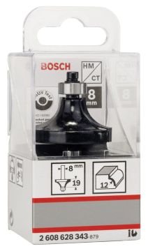 Bosch - Standard Seri Ahşap İçin Çift Oluklu, Sert Metal Bilya Yataklı Yuvarlama Frezesi 8*12*60 mm