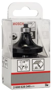 Bosch - Standard Seri Ahşap İçin Çift Oluklu, Sert Metal Bilya Yataklı Yuvarlama Frezesi 8*15*66 mm