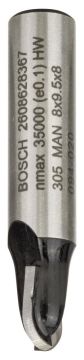 Bosch - Standard Seri Ahşap İçin Çift Oluklu, Sert Metal Dalma Yarımay Freze 8*8*40*4 mm