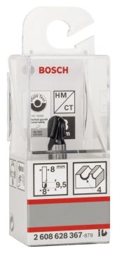 Bosch - Standard Seri Ahşap İçin Çift Oluklu, Sert Metal Dalma Yarımay Freze 8*8*40*4 mm