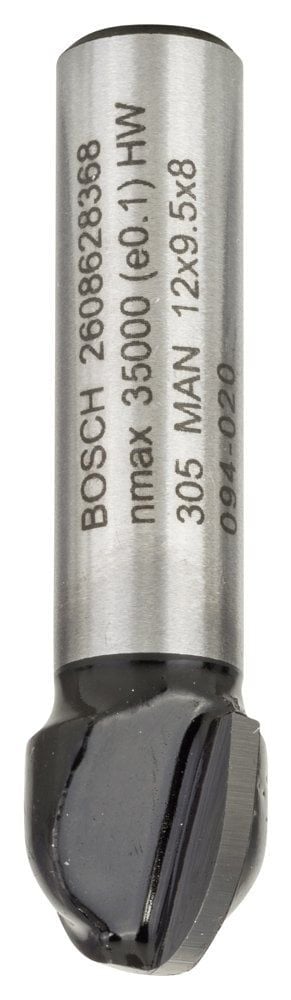 Bosch - Standard Seri Ahşap İçin Çift Oluklu, Sert Metal Dalma Yarımay Freze 8*12*40*6 mm