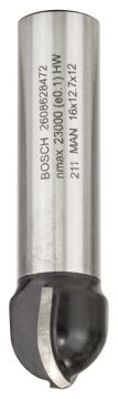 Bosch - Standard Seri Ahşap İçin Çift Oluklu, Sert Metal Dalma Yarımay Freze 12*16*54*8 mm
