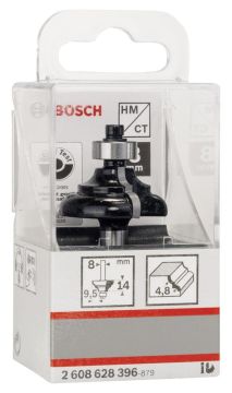 Bosch - Standard Seri Ahşap İçin Çift Oluklu Sert Metal Kenar Biçimlendirme Frezesi 8*9,5*57 mm