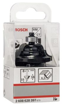 Bosch - Standard Seri Ahşap İçin Çift Oluklu Sert Metal Kenar Biçimlendirme Frezesi 8*15*60 mm