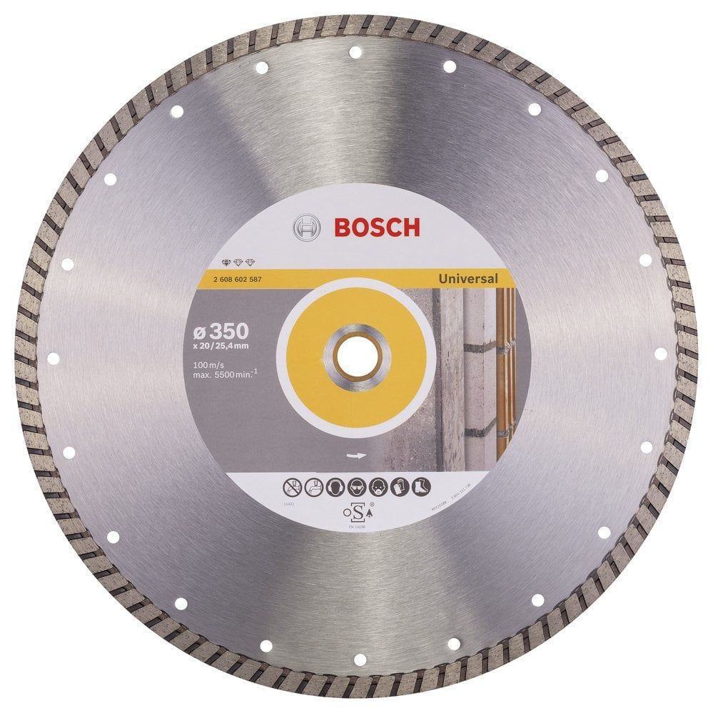Bosch - Standard Seri Genel Yapı Malzemeleri İçin Turbo Segman Elmas Kesme Diski 350 mm