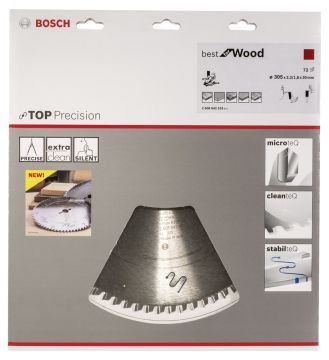 Bosch - Best Serisi Hassas Kesim Ahşap için Daire Testere Bıçağı 305*30 mm 72 Diş