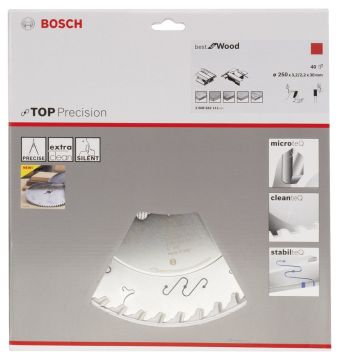 Bosch - Best Serisi Hassas Kesim Ahşap için Daire Testere Bıçağı 250*30 mm 40 Diş