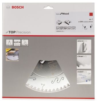 Bosch - Best Serisi Hassas Kesim Ahşap için Daire Testere Bıçağı 250*30 mm 60 Diş