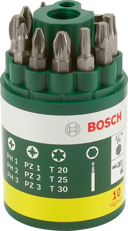 Bosch - 10 Parça Vidalama Ucu Seti (PH+PZ+T)