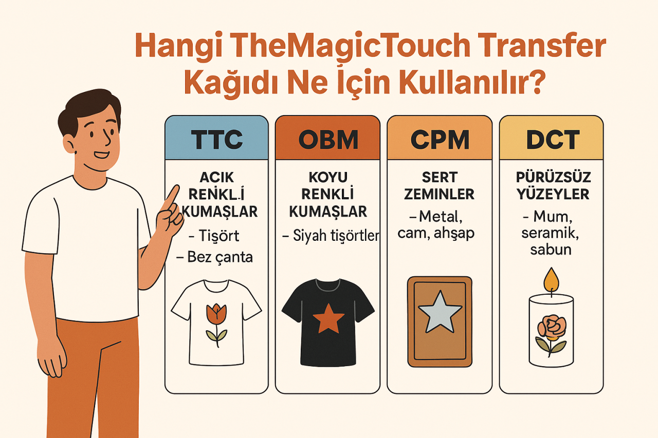 Hangi TheMagicTouch Transfer Kağıdı Ne İçin Kullanılır? – TTC, OBM, CPM, DCT, TATTO ve ORD Arasındaki Farklar