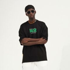 Rollie Mask Oversize Siyah T-Shirt