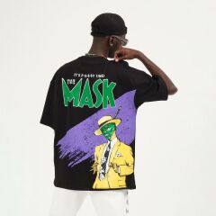 Rollie Mask Oversize Siyah T-Shirt