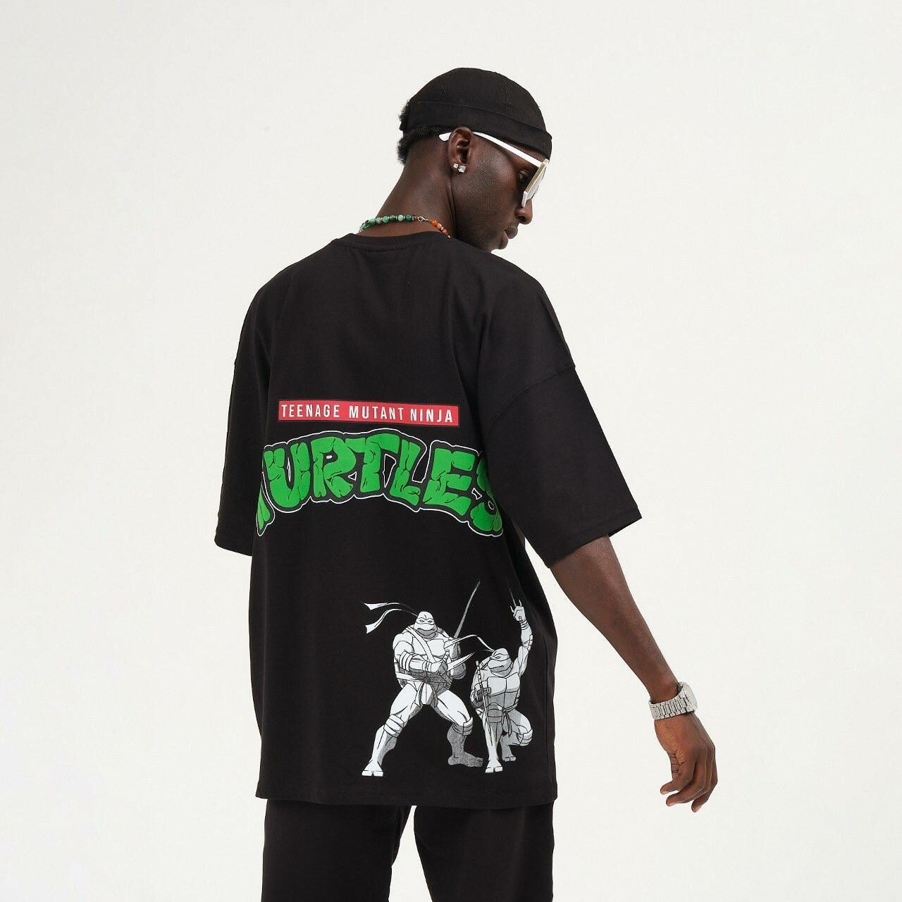 Rollie Ninja Turtle Oversize Siyah T-Shirt