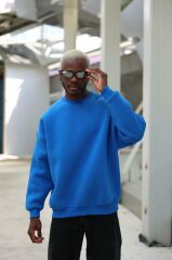 Rollie Basic Mavi Oversize Sweatshirt