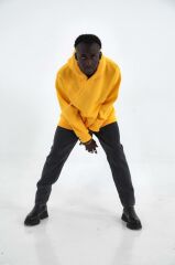 Rollie Basic Sarı Kapüşonlu Oversize Sweatshirt