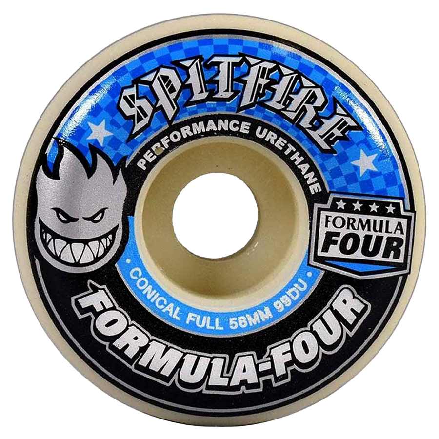 Spitfire F4 Conical Full Blue Print 56mm 99Du Kaykay Tekerleği