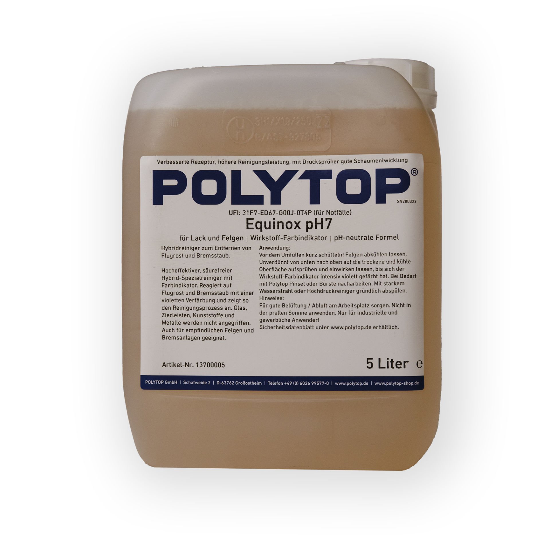 Polytop Equinox pH7 Demir Tozu Temizleyici 5lt