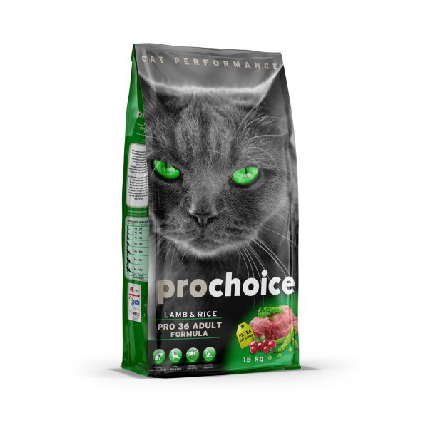 Prochoice Cat Pro 36 Kuzulu ve Pirinçli Yetişkin Kedi Maması 15 Kg