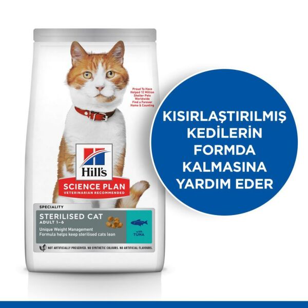 Hill's SCIENCE PLAN Ton Balıklı Kısırlaştırılmış Yetişkin Kedi Maması 1.5kg