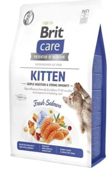 Brit Care Gentle Digestion & Strong Immunity Tahılsız Somonlu Yavru Kedi Maması 7  Kg