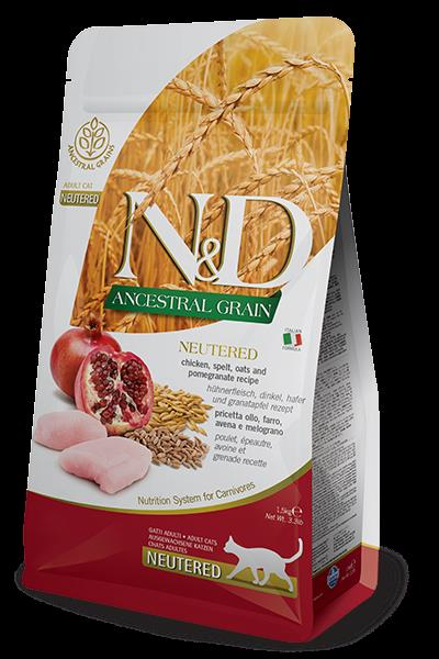 N&D Düşük Tahıllı Tavuklu ve Narlı Kısırlaştırılmış Kedi Maması 10 Kg